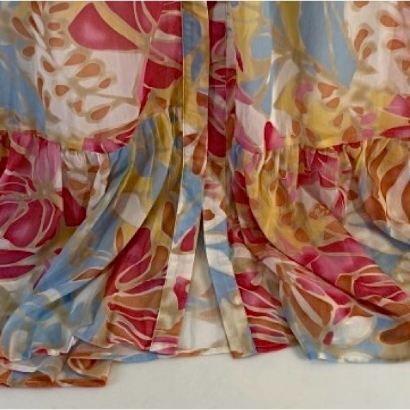 Gingham & Heels Floral Button-Front Maxi Dress in Pink, Blue & Cream NWT - Picture 7 of 8